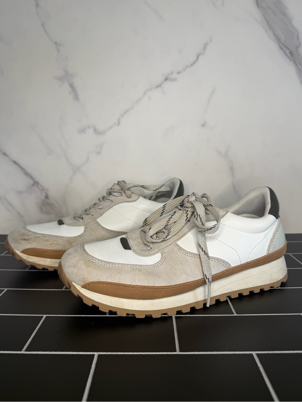 Target Women’s White, Beige and Brown Retro Runner Sneakers